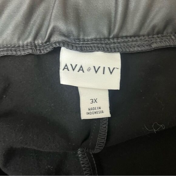Ava & Viv Faux Leather Legging Sz 3X - Picture 5 of 6